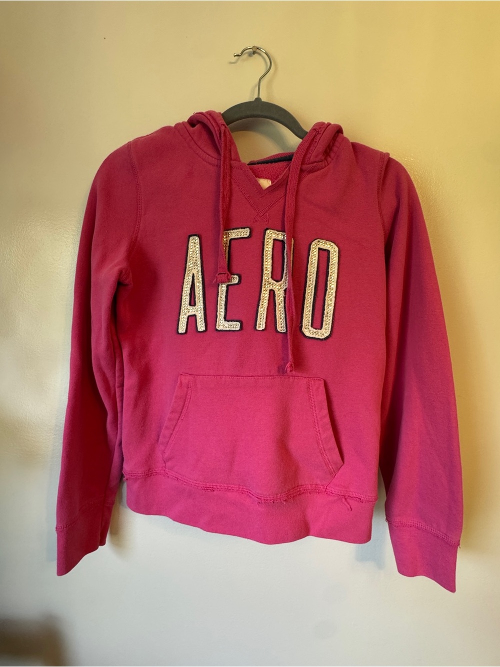 Aeropostale Hot Pink Hooded Pullover with Embroidered Logo